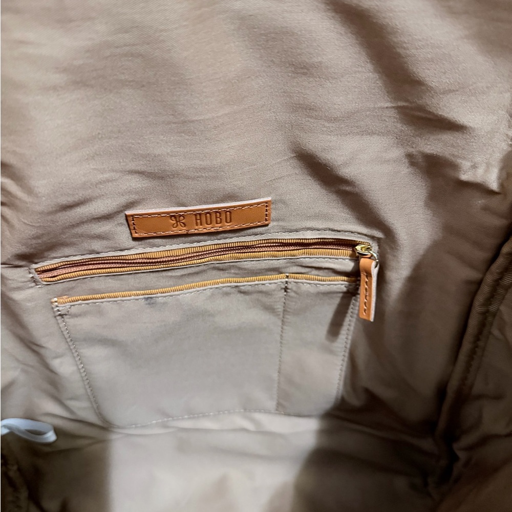 HOBO Light Gray Leather Backpack - image 4